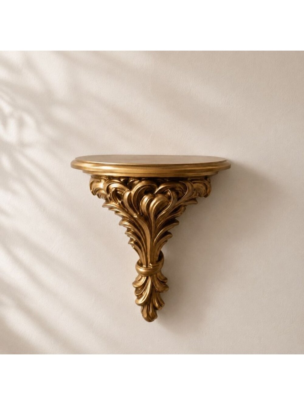 Vintage Regency Wall Shelf Resin MCM Gallery Display Rococo Acanthus Bracket
